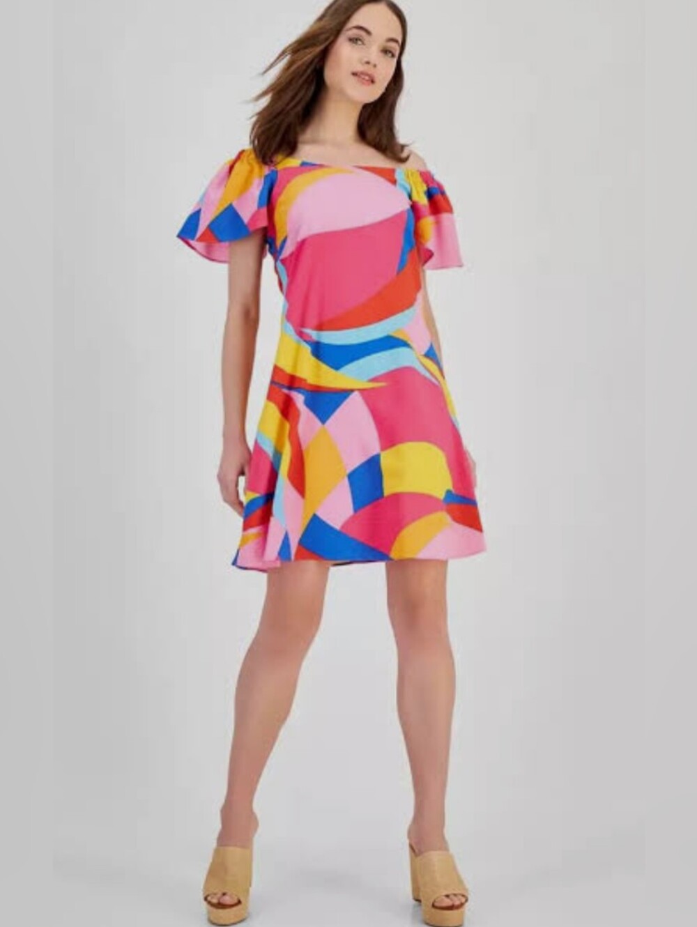 🌼B2G1🌼 Robbie Bee Retro Multi-Color Swirl Mini Dress